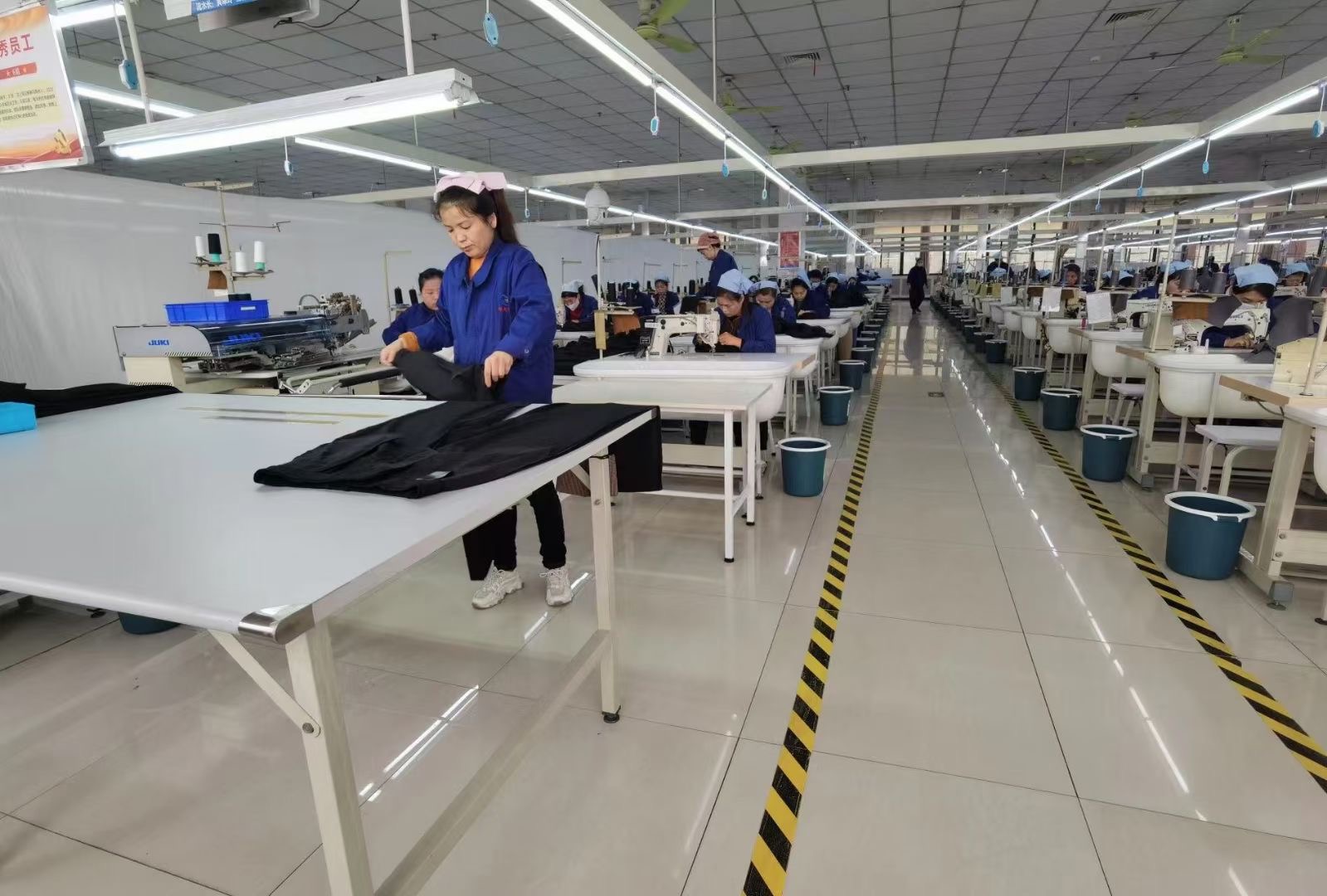 Apparel production floor