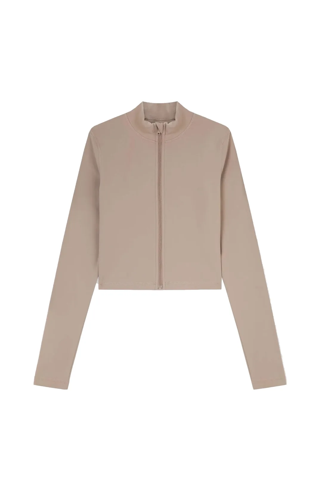 high-stretch zip-up activewear top