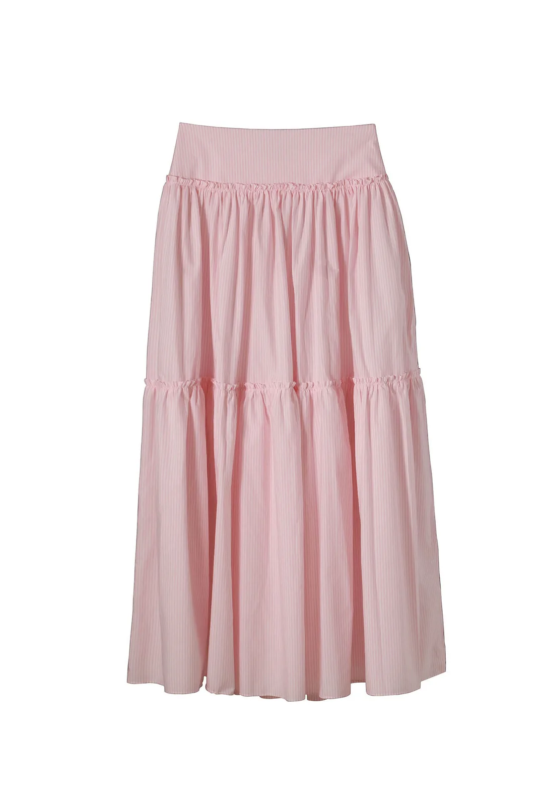 tiered midi skirt