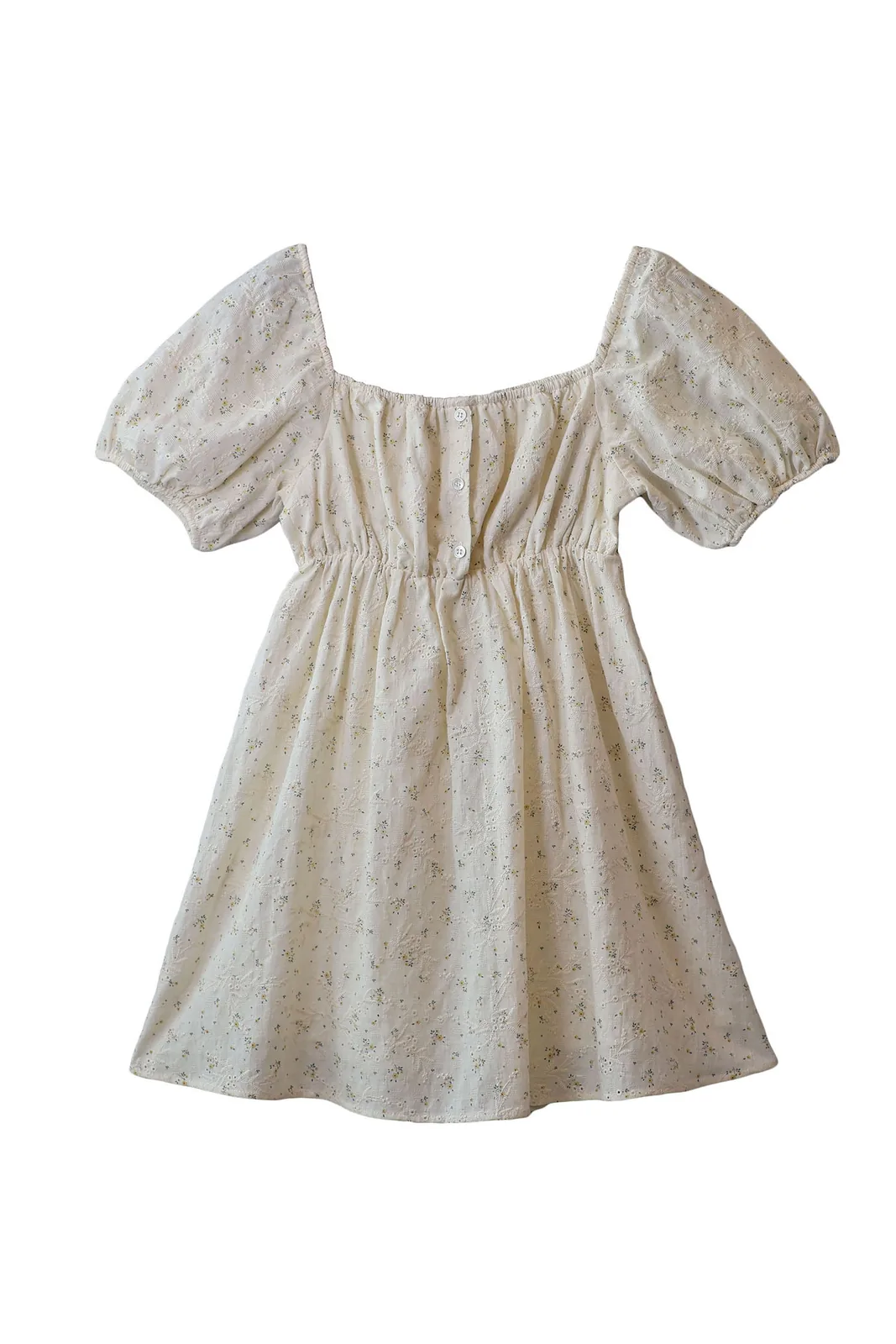 short-sleeve puff-sleeve dress