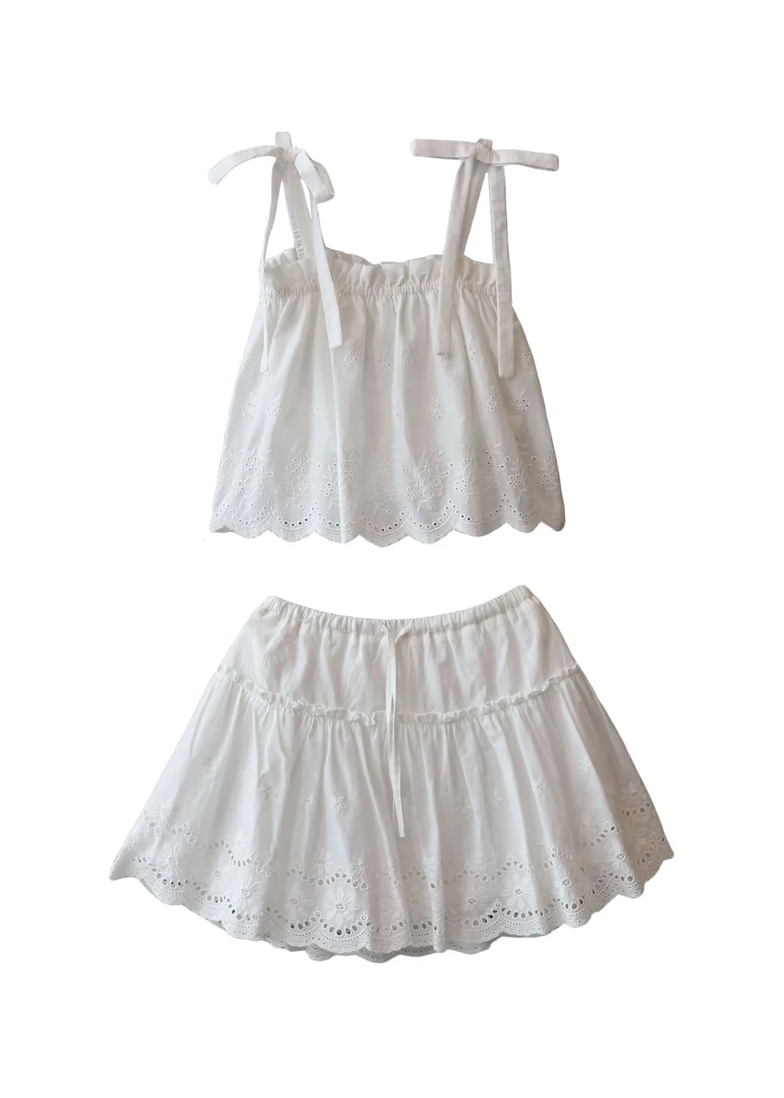 sleeveless summer top and skirt set