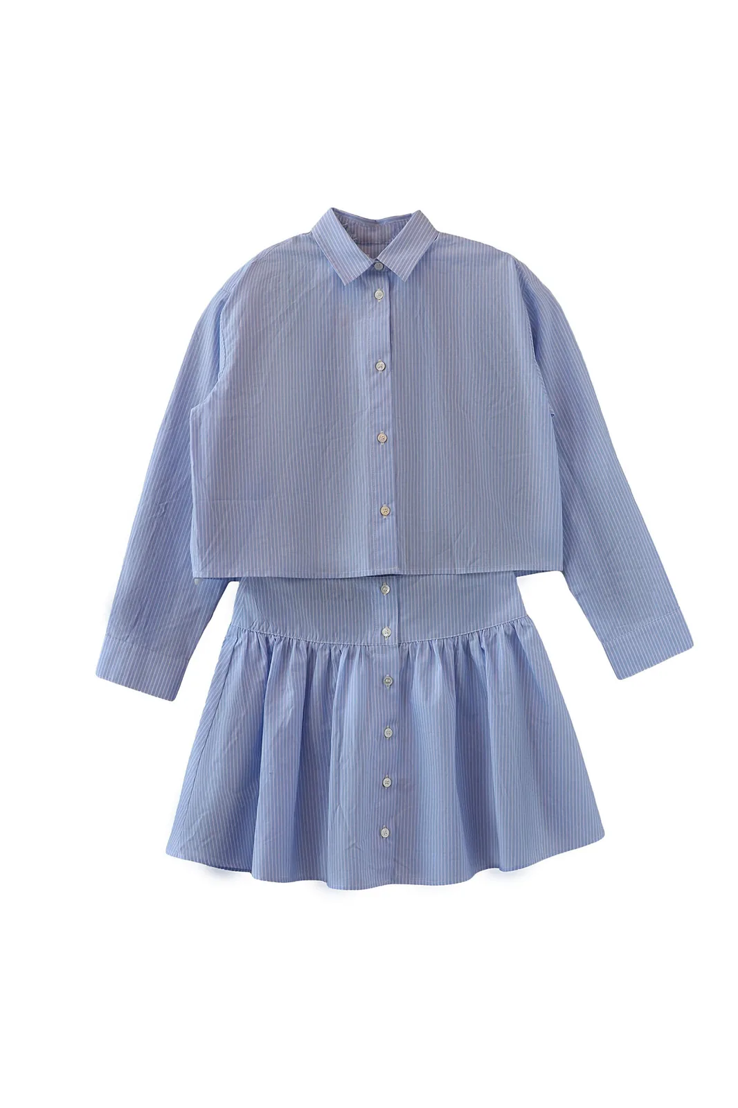 long-sleeve shirt and skirt set