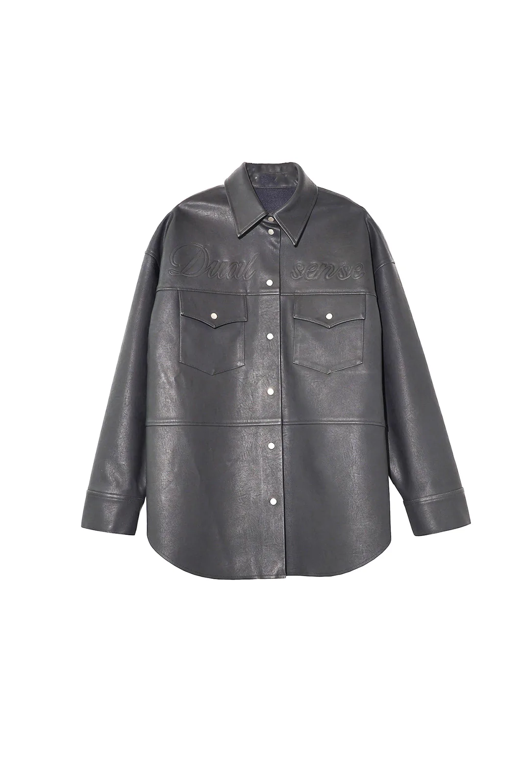 grey PU shirt jacket