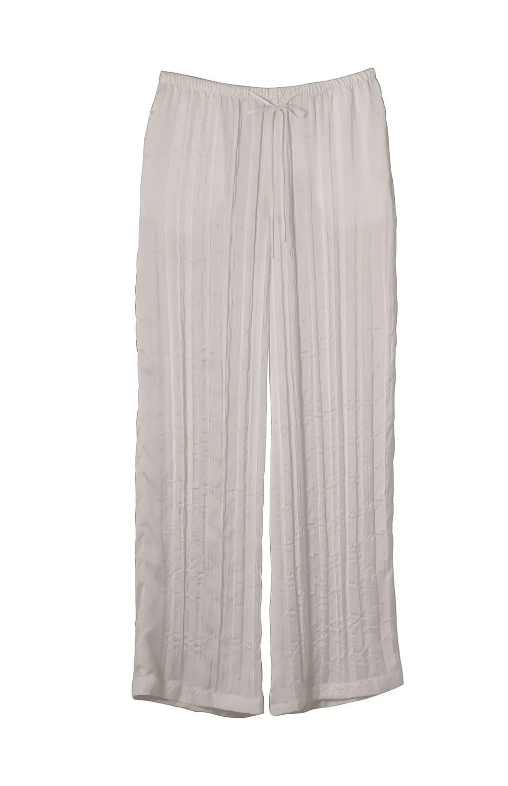 crinkle woven wide-leg trousers